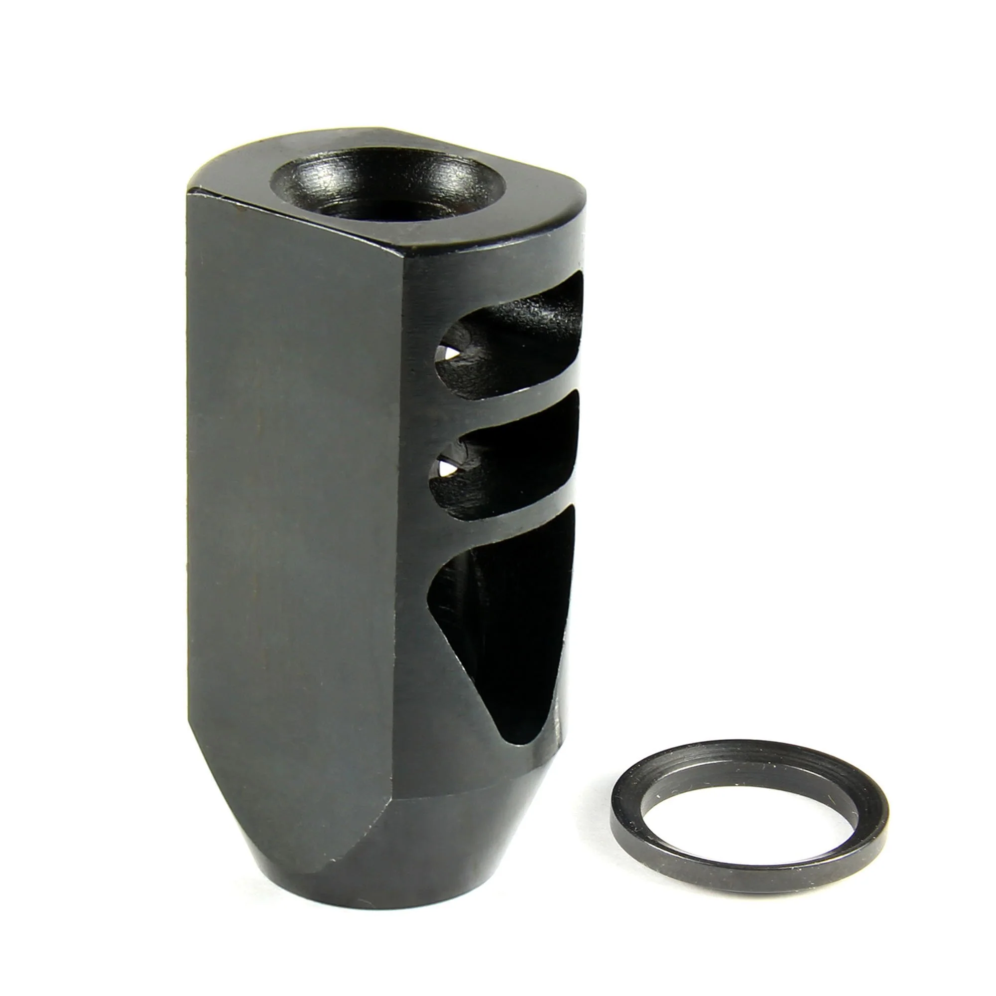 5/8x32 Competition Grade Tanker Muzzle Brake, Steel with Black Phosphate Finish for .458 Socom - Image 4