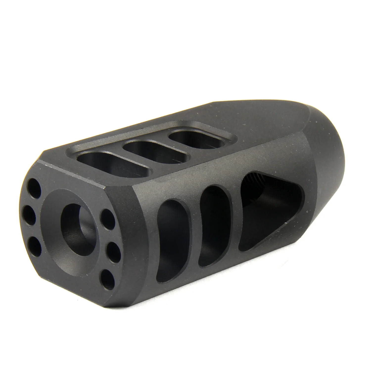 9MM Tanker Style Muzzle Brake 1/2x36 TPI Compensator - Image 3