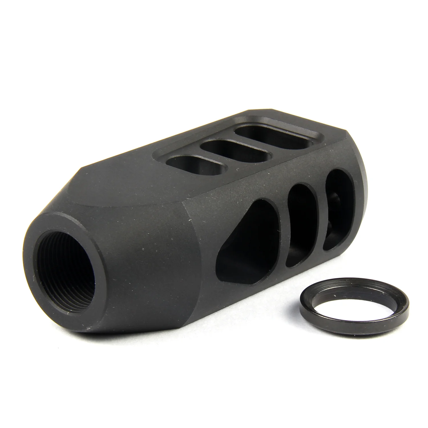 9MM Tanker Style Muzzle Brake 1/2x28 TPI Compensator - Image 3