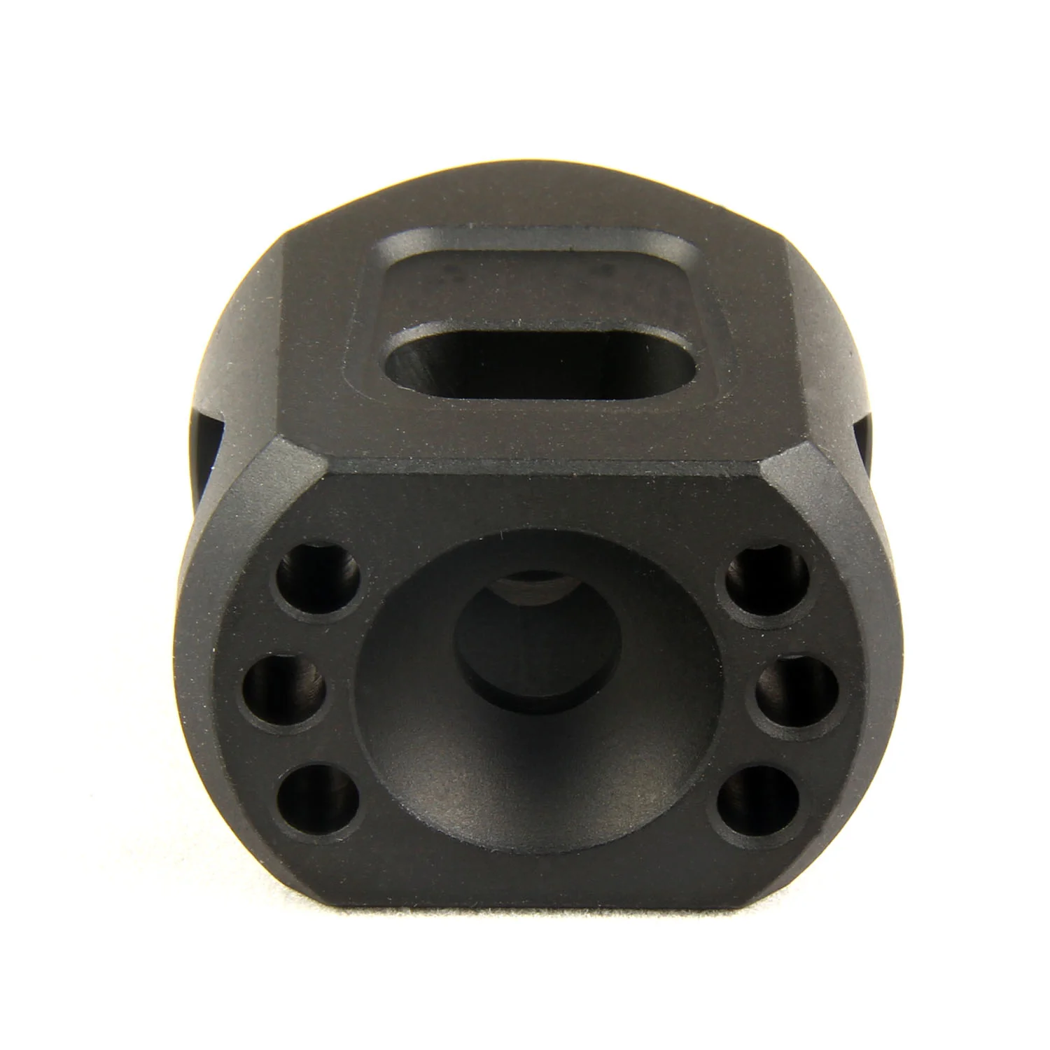 9MM Tanker Style Short Muzzle Brake 1/2x28 TPI Compensator - Image 4