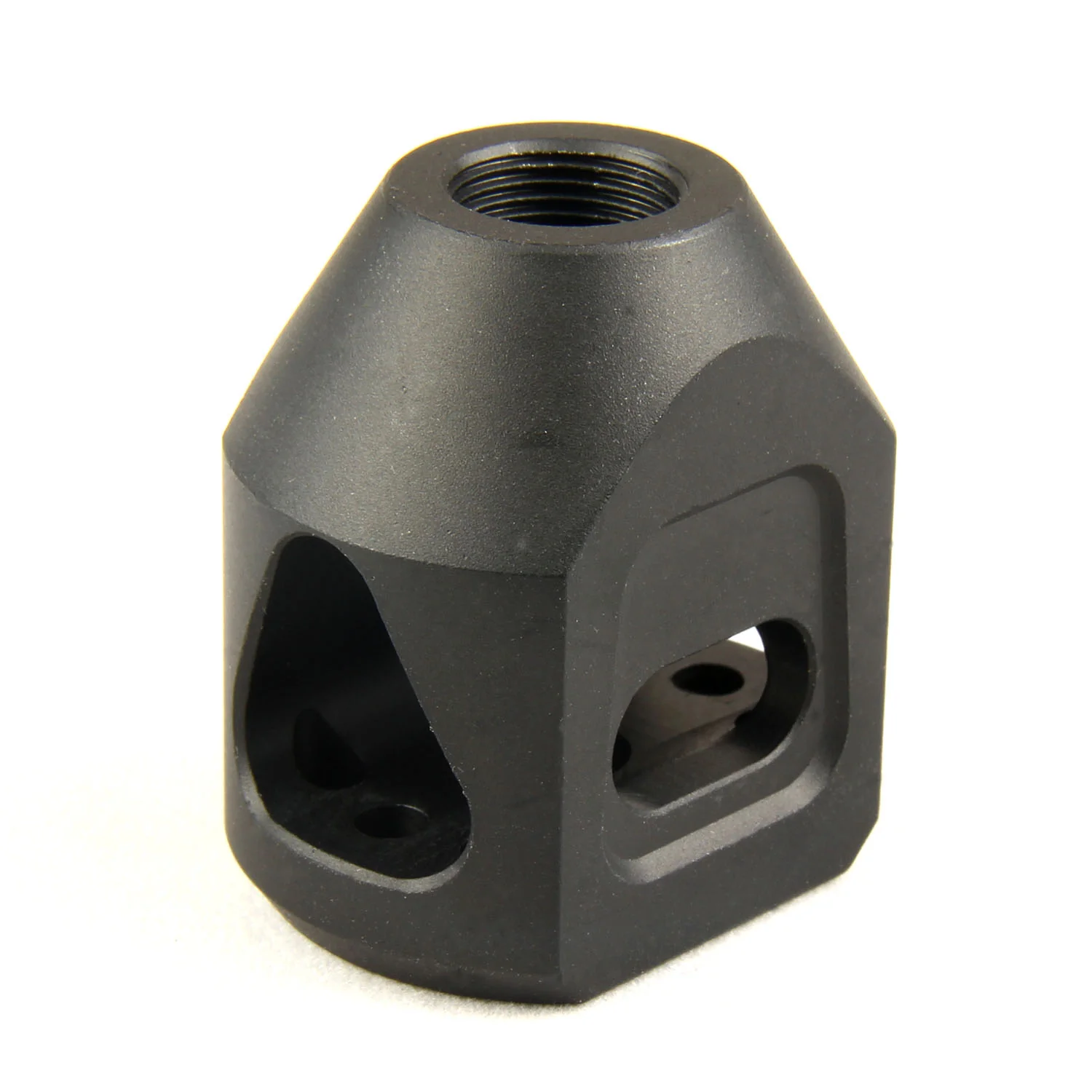 9MM Tanker Style Short Muzzle Brake 1/2x28 TPI Compensator - Image 5