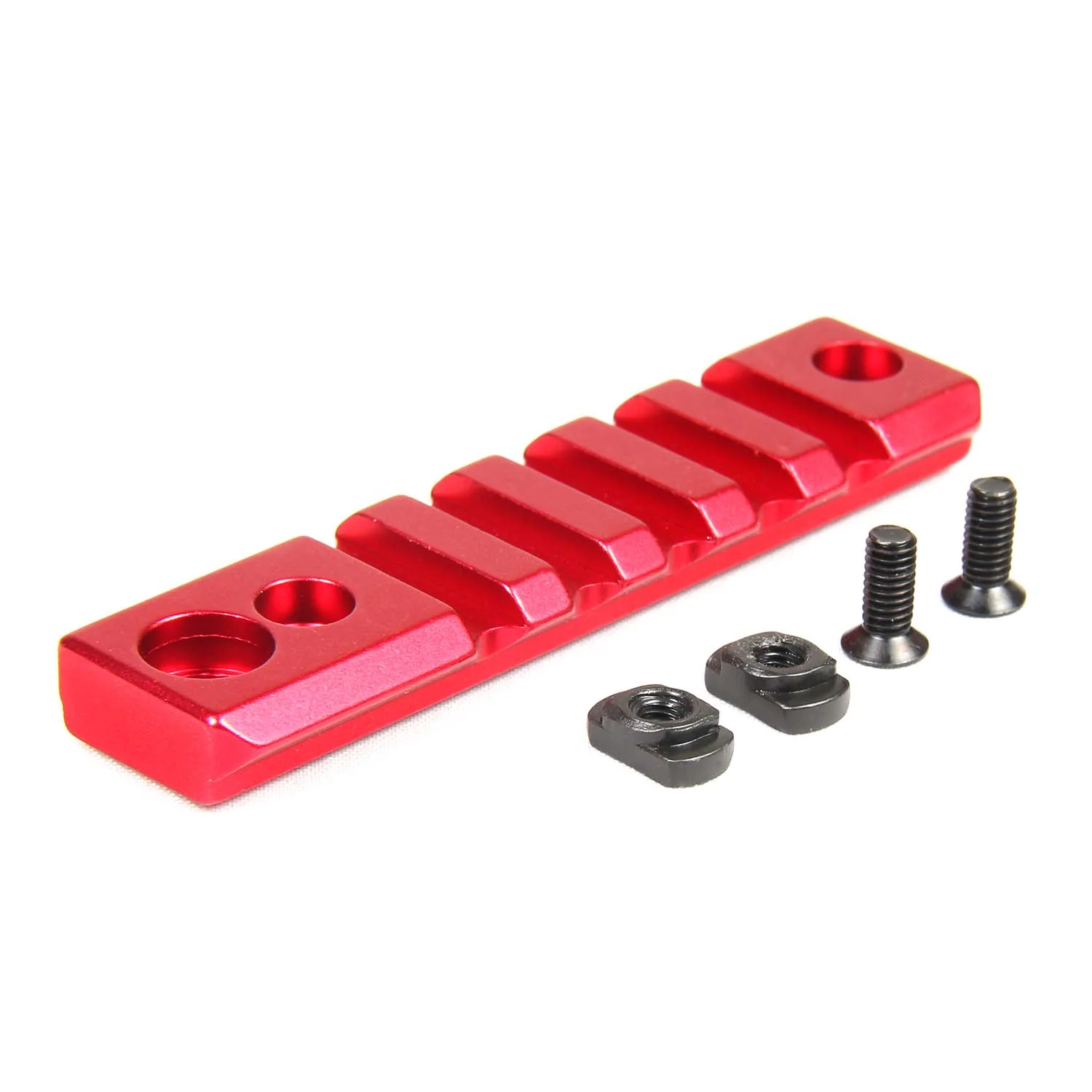 RED 3PCS COMBO M-Lok ALUMINUM Rail Mount Handguard Section 7 5 5 Slot Picatinny Weaver - Image 6
