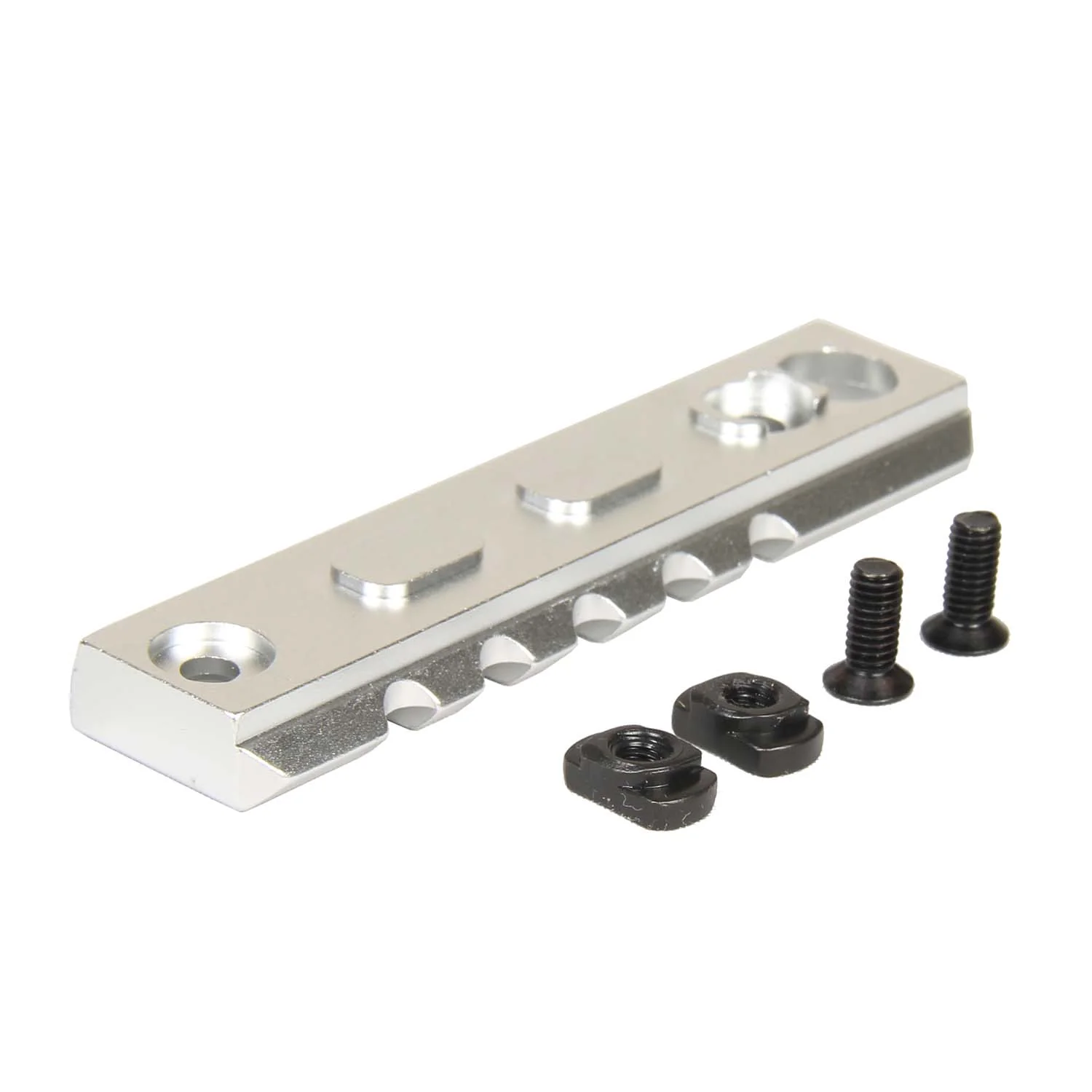SILVER 3PCS COMBO M-Lok ALUMINUM Rail Mount Handguard Section 7 5 5 Slot Picatinny Weaver - Image 4