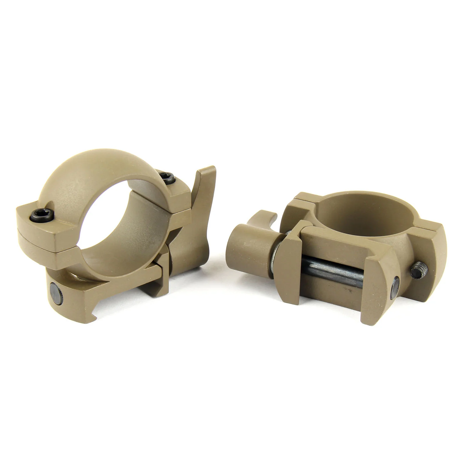 TAN 1" Diameter Scope Rings with Quick Detach Lever for Picatinny & Weaver - Image 11