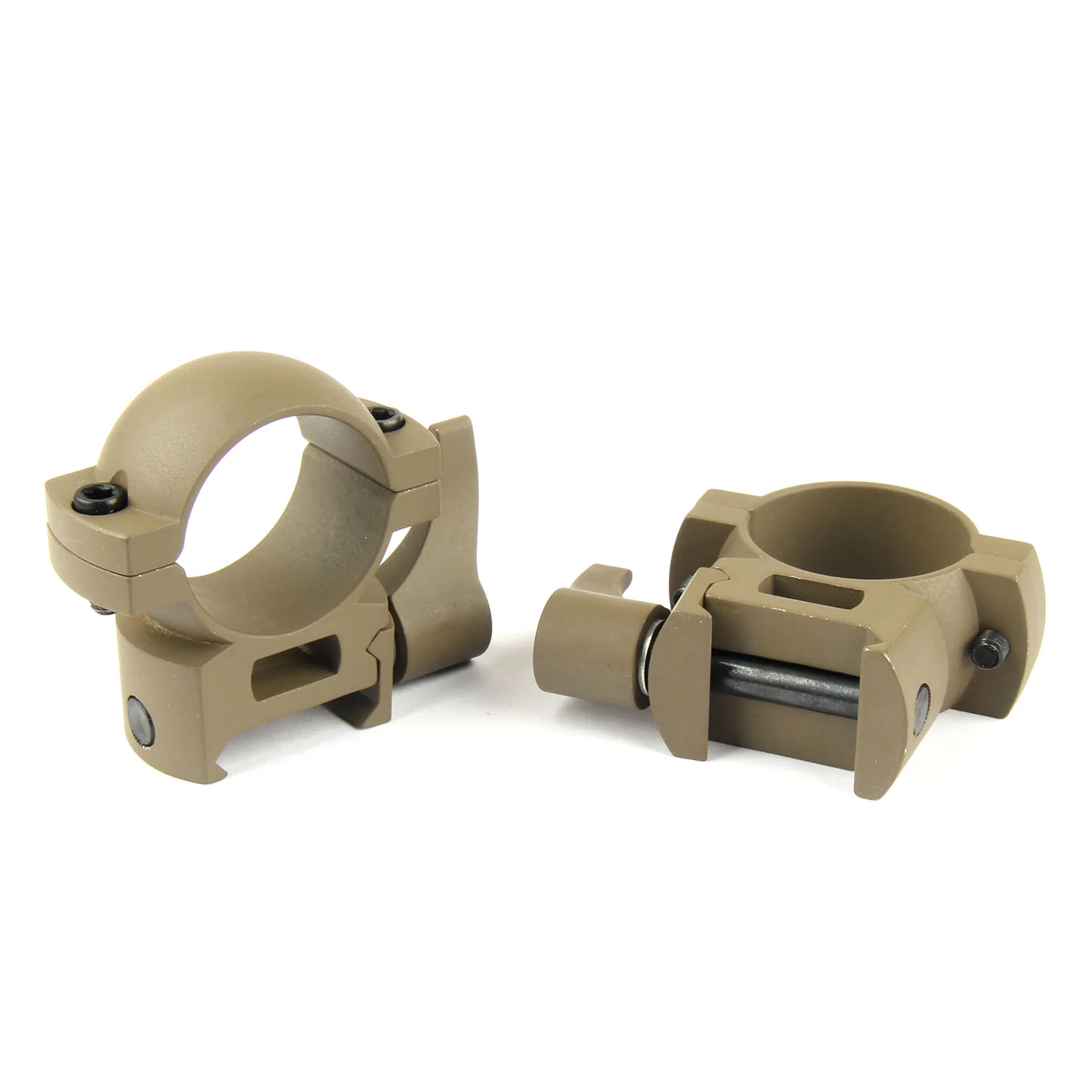 TAN 1" Diameter Scope Rings with Quick Detach Lever for Picatinny & Weaver - Image 15