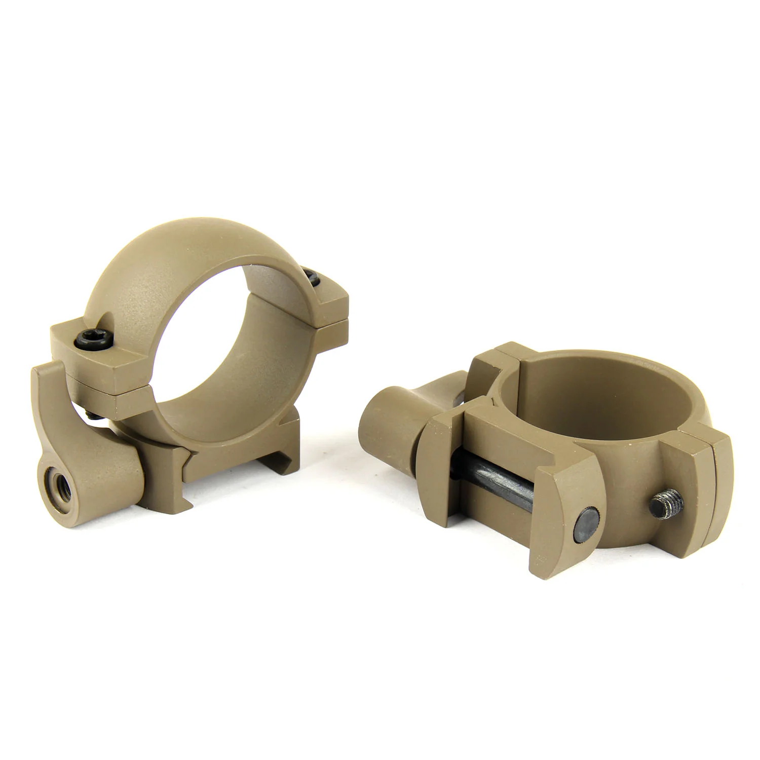 TAN 30mm Diameter Scope Rings w/ Quick Detach Lever for Picatinny & Weave - Image 10