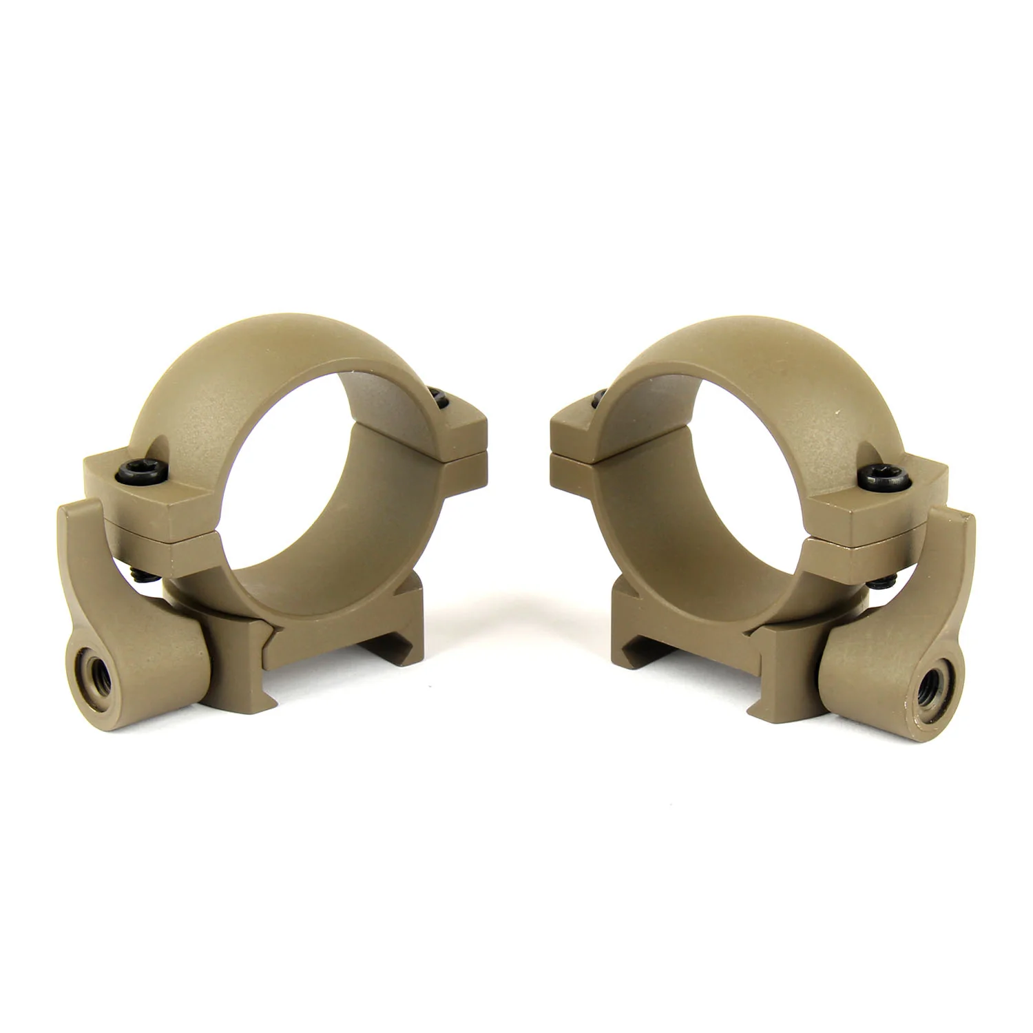 TAN 30mm Diameter Scope Rings w/ Quick Detach Lever for Picatinny & Weave - Image 11