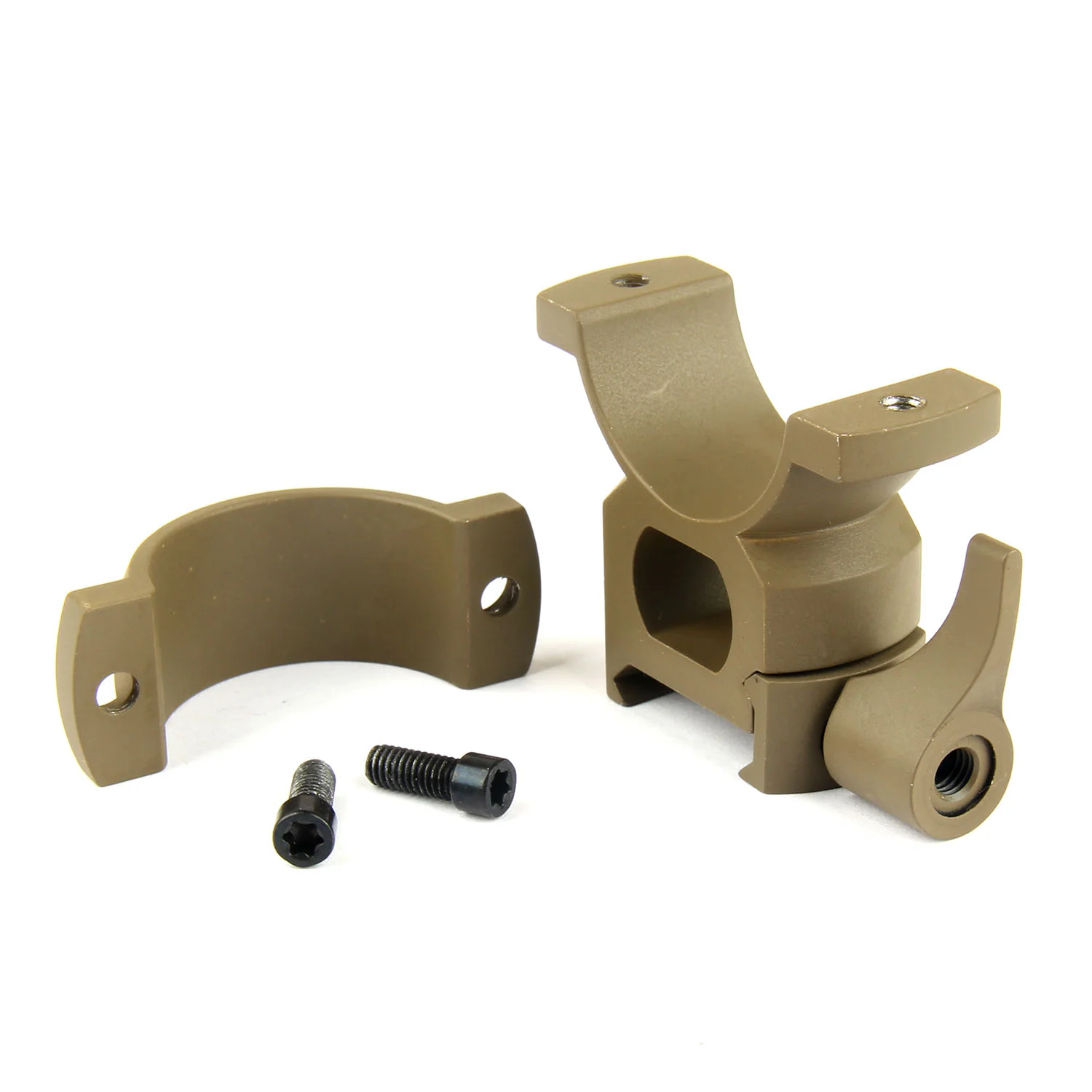TAN 30mm Diameter Scope Rings w/ Quick Detach Lever for Picatinny & Weave - Image 8