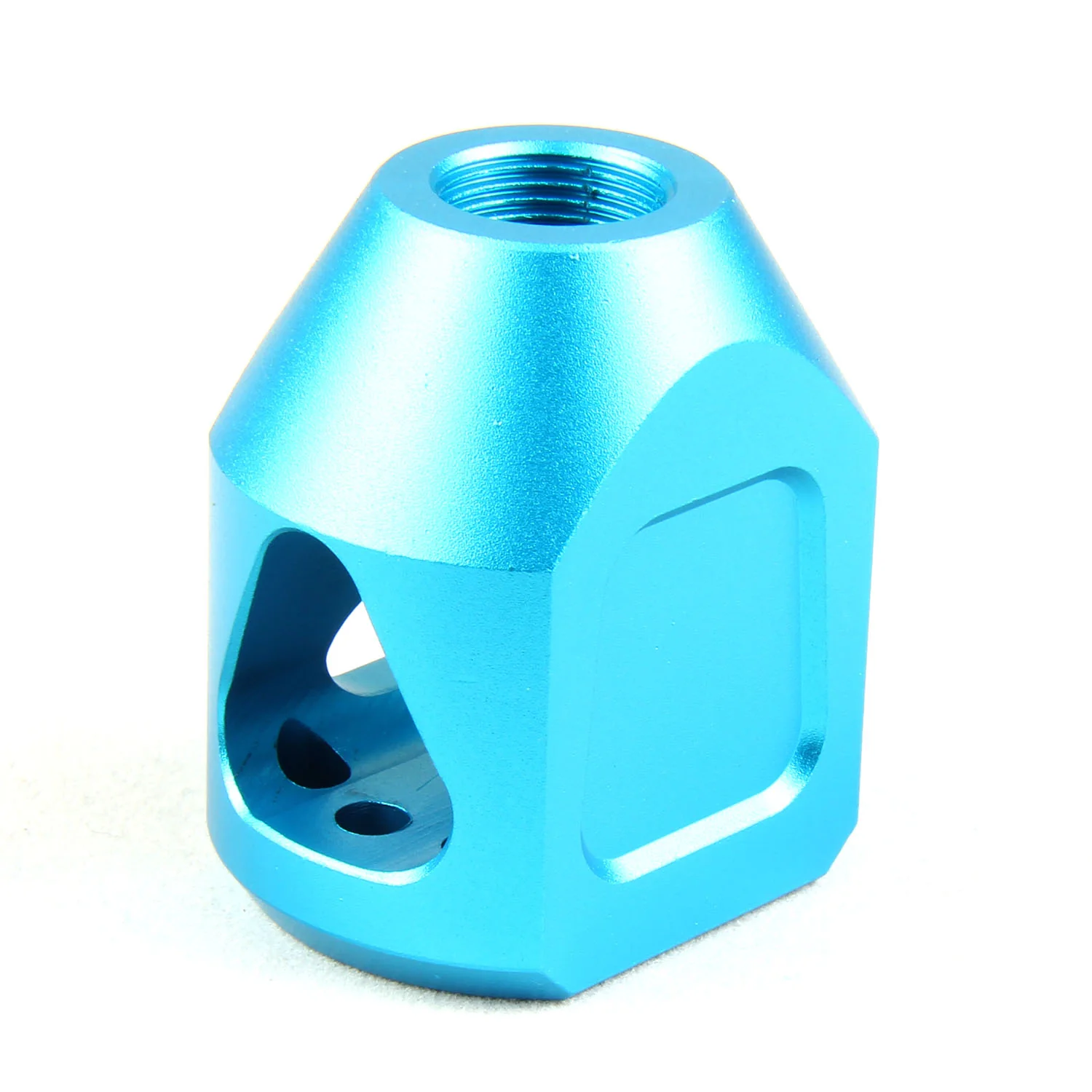 Tanker Style Short Muzzle Brake Triangular Baffl 1/2x28 Pitch for 223 - Image 10