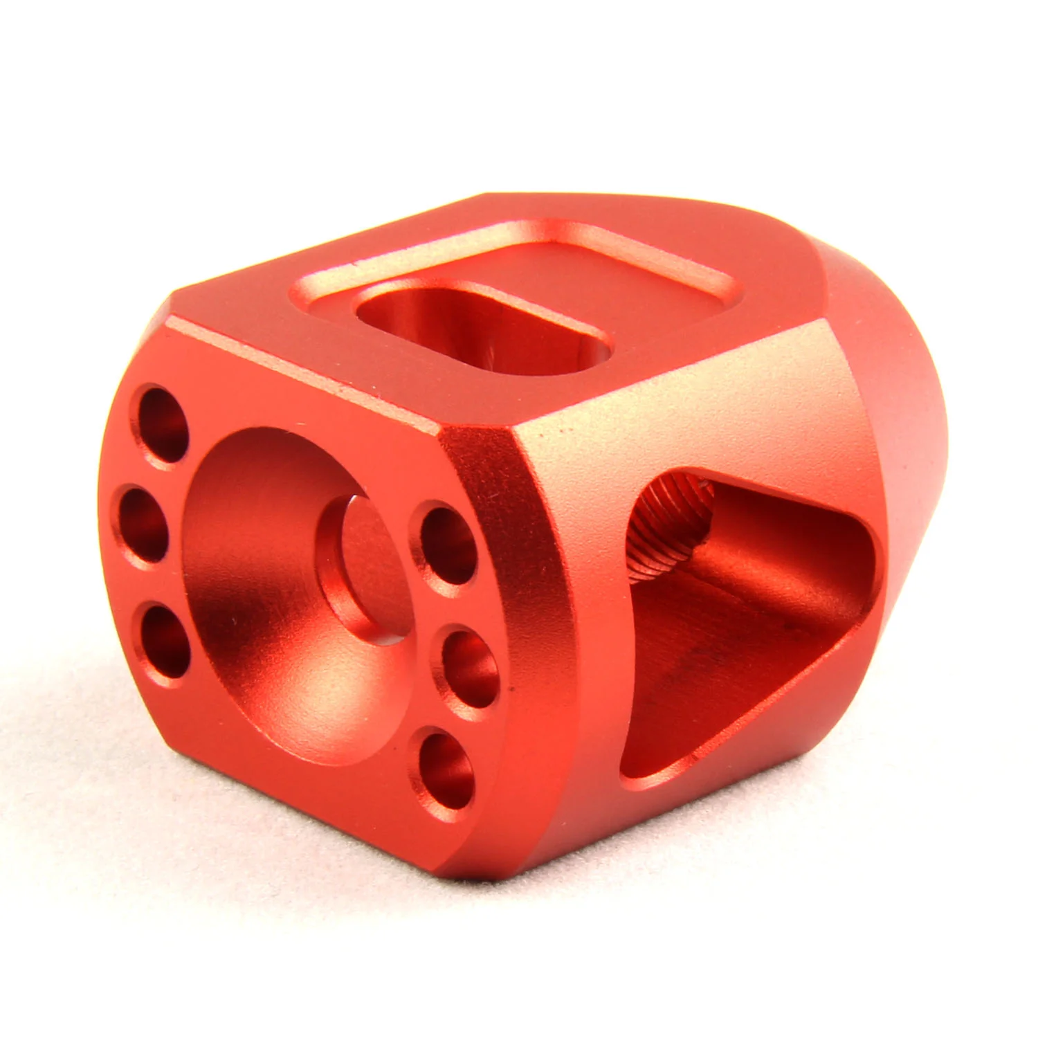 Tanker Style Short Muzzle Brake Triangular Baffl 1/2x28 Pitch for 223 - Image 12