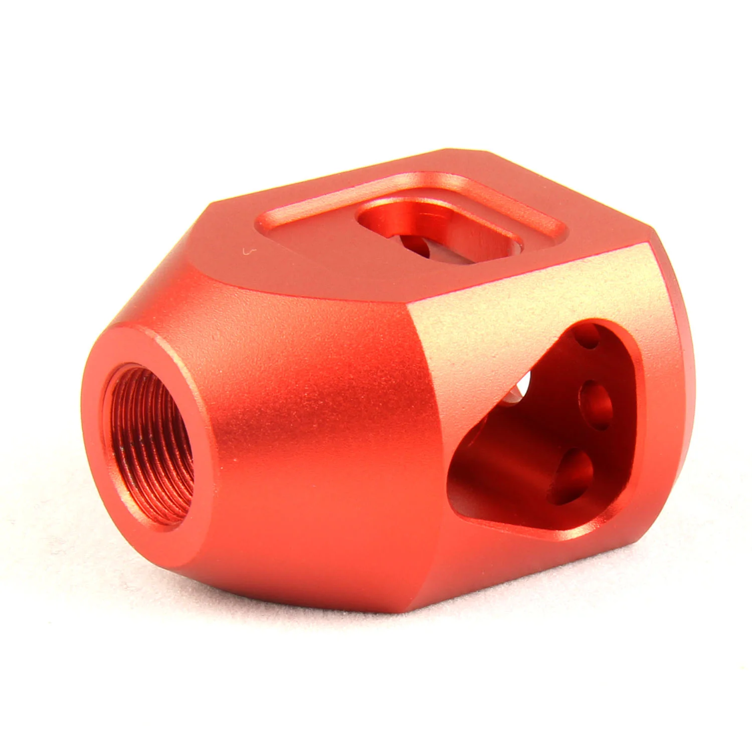Tanker Style Short Muzzle Brake Triangular Baffl 1/2x28 Pitch for 223 - Image 13