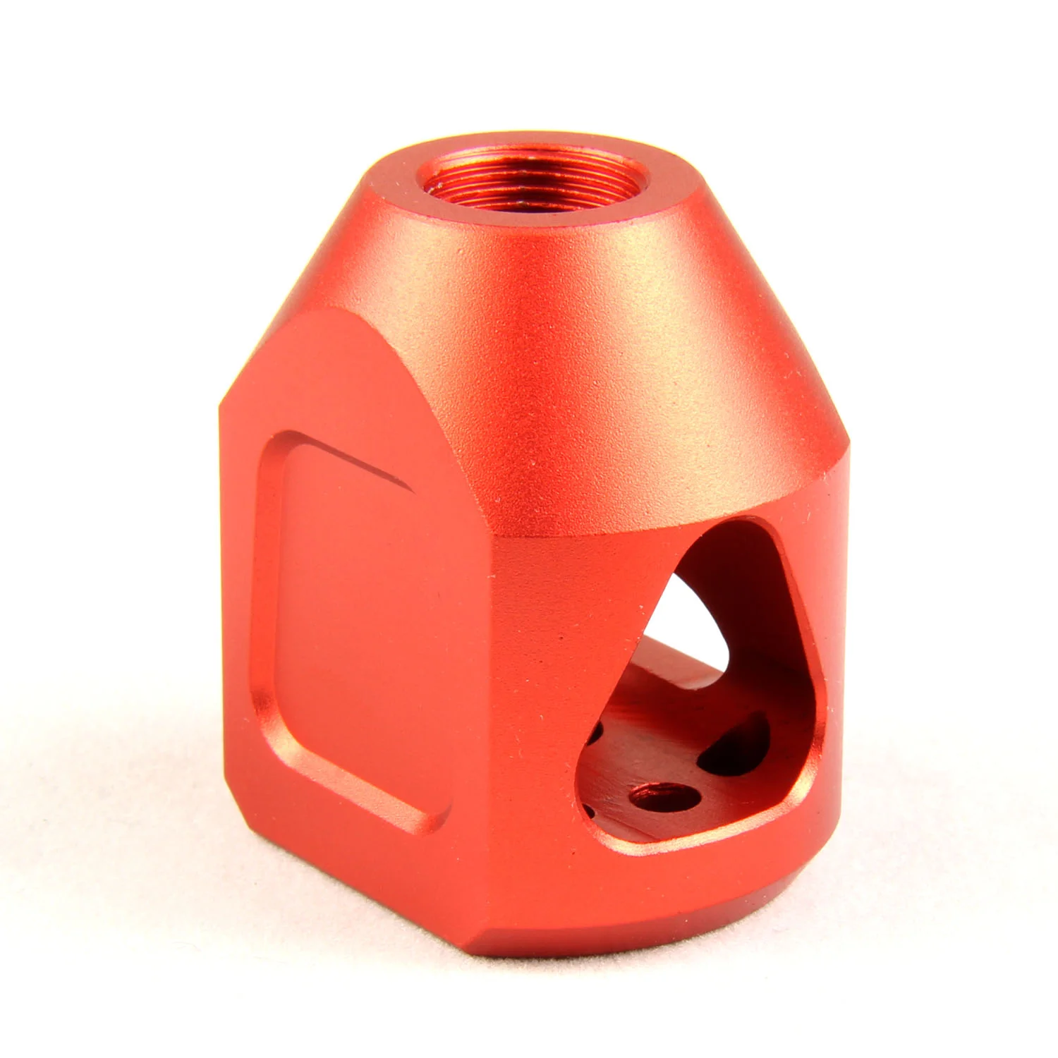 Tanker Style Short Muzzle Brake Triangular Baffl 1/2x28 Pitch for 223 - Image 15