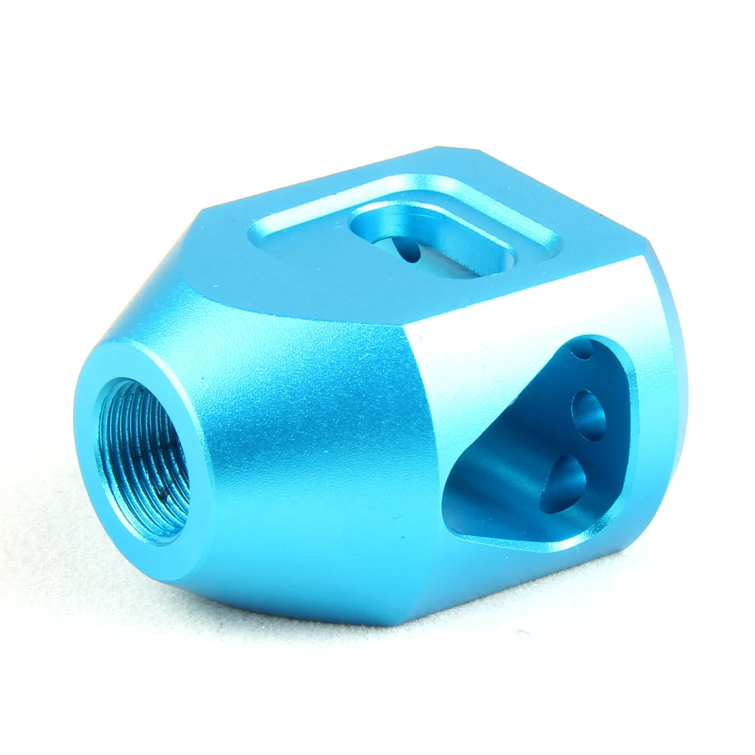 Tanker Style Short Muzzle Brake Triangular Baffl 1/2x28 Pitch for 223 - Image 8